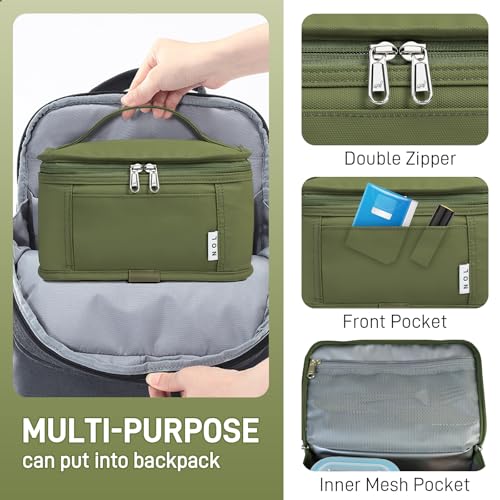 NOL Natural Organic Lifestyle Small Lunch Bag Mini Lunch Box Insulated Lunch Bag for Men/Women Leakproof Cooler Tote Bag Lightweight Nylon Waterproof Lunch Box For Work, Amy green - color: Amy green, size: Medium(5 Liters)