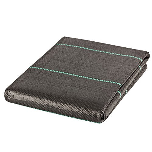 GardenMate 6 x 33 feet Sheet Woven Weed Control Fabric - Stabilized Black Heavy Duty 3 oz/yd² Landscape Ground Cover Membrane - size: 6 X 33 Feet