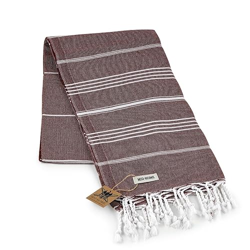 100% Organic Turkish Cotton Beach and Bath Towel, Peshtemal Towel Blanket, Quick Dry Sand Free, Oversized Light Compact, Diamond Weave, Prewashed, 71 x 39 Inches (CLARED RED) - color: Clared Red