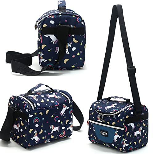 Lunch Bag insulated Cooler Lunch Box Tote 7L Blue Unicorn Bento Bags - color: 7L Blue Unicorn