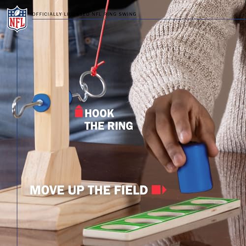 Wild Sports NFL Los Angeles Chargers Wooden Ring Swing Battle - Head-to-Head Ring Toss Hook & Ring Game for NFL Fans