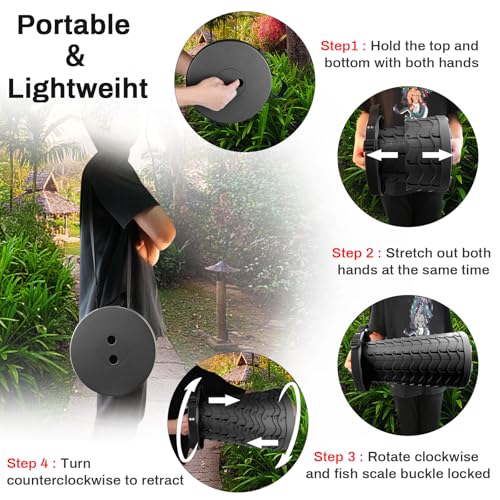 FoldingStool Colorful Stool Body Portable Collapsible Stool Seat Max Load Capacity 397lbs, Telescopic Folding Stools Retractable Stools for Adult Camping Hiking Travel Outdoor BBQ (Black) - color: Black