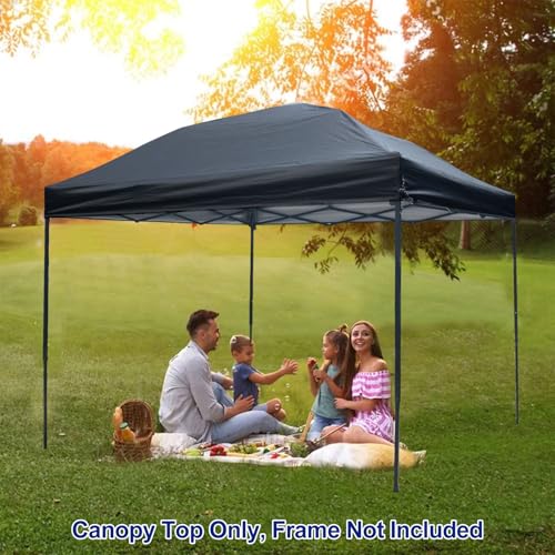 Joramoy 8×8 Canopy Replacement Top Only, Waterproof Pop Up Canopy Tent Cover with Windproof Ropes for Straight Leg Frame, Canopy Top Sunshade Sliver Coated for Outdoor Garden Patio Camping(Black) - color: Black, size: 8x8 Cover Only