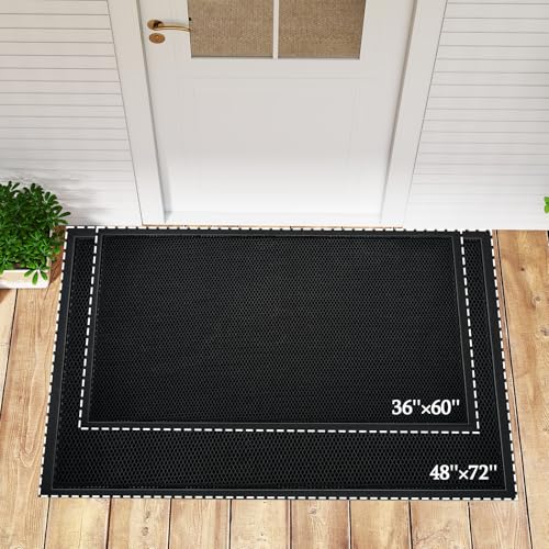 3'X5'Mesh Dirt Trapper Mat,Heavy Duty Welcome Mat,Commercial Floor Rugs,Front Door Carpet for Indoor & Outdoor,Sand Catcher Door Mat,Anti-Slip Rubber Backing,Black - size: 3' x 5' (Rectangular)