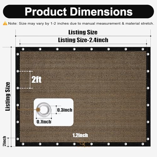 Artpuch 90% Sun Shade Cloth, 3 x 6 FT Pergola Shade Cover Canopy with Grommets, Sun Screen Fabric Tarp for Patio, Outdoor, Garden, Backyard, (Customized Available) Mocha, DZ09 - color: Mocha, size: 0 3' x 0 6'