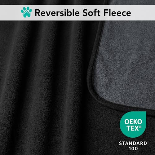 PetAmi Waterproof Dog Blanket for Extra Large Pets Dogs Cats, Large Pet Couch Cover Protector for Furniture, Reversible Washable Soft Fleece Cat Blanket for Bed Couch Sofa, 60x80 (Black/Gray) - color: Black/Gray, size: X-Large (60x80)