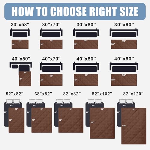 Smiry Waterproof Dog Bed Cover Pet Blanket, Soft Washable Dog Blanket for Furniture Bed Couch Sofa Reversible, Checkered (30"x53", Brown/Beige) - color: Brown/Beige, size: 30x53 Inch