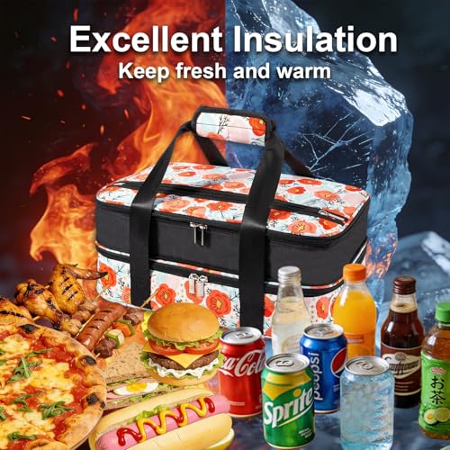 Insulated Casserole Carrier Expandable for Hot or Cold Food with Handle Food Transport for Travel Picnic Cookouts,Fits Pioneer Woman Kitchen Stuff Accessories and 9" x 13" Baking Dish - color: Color Three