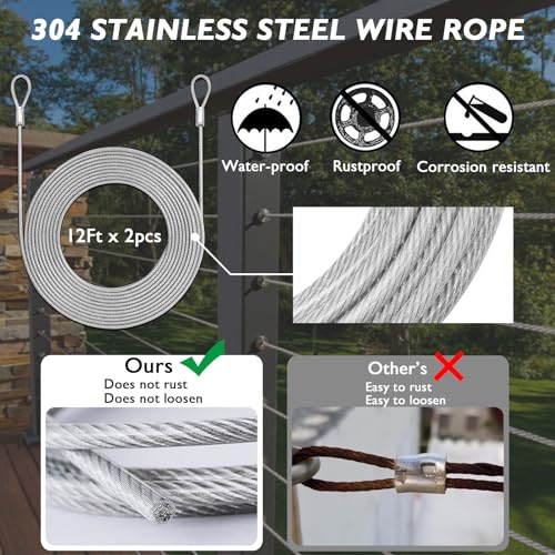 43 Pcs Shade Sail Hardware Kit with Ratchet Winch Wire Tensioner for Rectangle/Triangle Shade Sail Installation, 304 Grade Stainless for Garden, Outdoors (Winch + Hardware Kit + Cables) - size: 43 Pcs Winch Hardware Kits