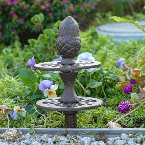 Sungmor Vintage Cast Iron Acorn Garden Hose Guide - Heavy Duty Hose Guide Stake for Lawns & Yard,Decoration Stake,Outdoor Water Pipe Decor - color: Acorn