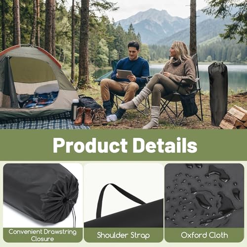 Nogeqi Camping Chair Bag Replacement, Black Portable Folding Chair Bag with Shoulder Strap for Travel Camping Sports Outdoors, 80x20cm/31.5x7.87in (Chair is Not Included)