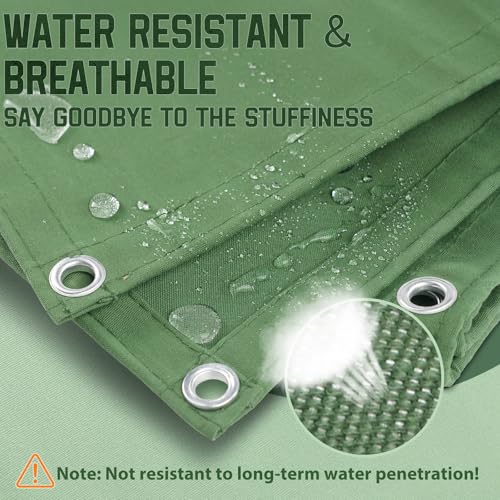 20x30 Canvas Tarp 350GSM Green Super Heavy Duty Canvas Tarps with Rustproof Grommets, 12 oz Durable & Multipurpose Outdoor Tarpaulin for Camping, Patio, Canopy Tent, Trailer Equipment & Woodpile Cover - size: 20x30