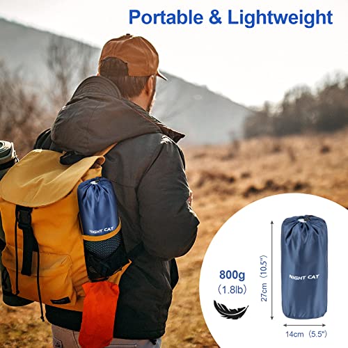 Night Cat Inflatable Sleeping Pads Mat Bed with Pillow Foot Pump for Camping Backpacking Hiking Ultra-Light Compact Comfortable Extendable 77"x25.5" - color: Blue, size: Single Sleeping Pad