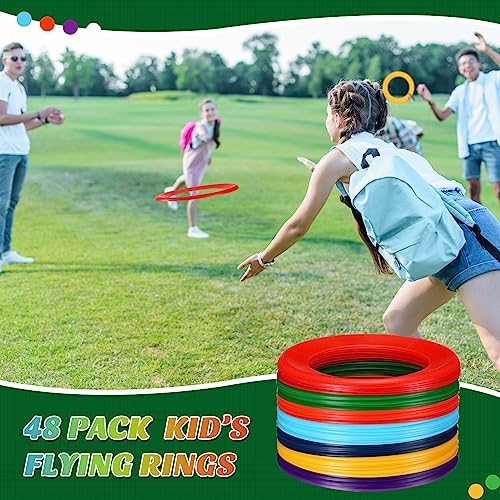 Lenwen Flying Discs Bulk Flying Rings for Kids Sports Outdoor Disc Toy Party Favor for Camping Yard Lawn Backyard Garden Pets Games Party Favors, Assorted Colors, 10 inch