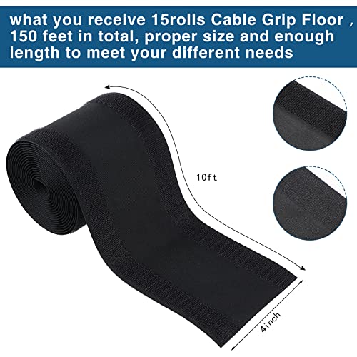 WILLBOND Carpet Cord Cover Cable Protector Floor Cover Cable Protector Management Only for Commercial Office Carpet(147.64 ft,Black) - color: Black, size: 147.64 ft