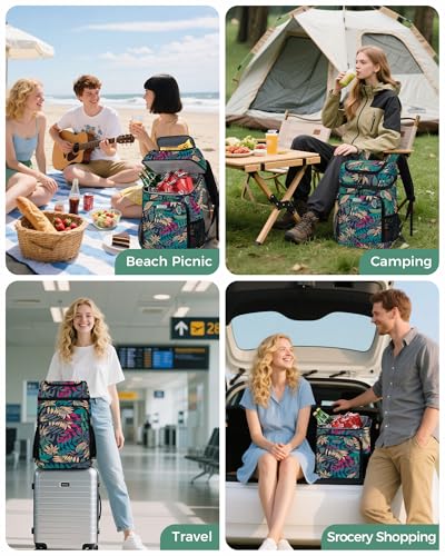 BAGLHER Lightweight Insulated Cooler Backpack - 30 Cans, Leak-Proof for Lunch, Picnic, Hiking, Camping Trips - color: hawaii-titan