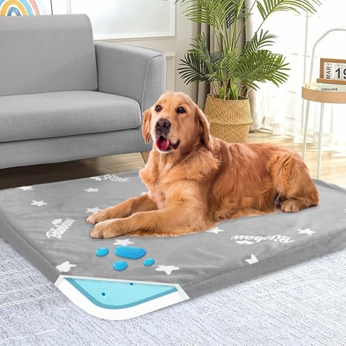 Waterproof Dog Bed for Large/Medium Dog, Memory Foam Orthopedic Dogs Beds & Furniture 38” x 26" x 1.5" for Large Sized Dogs with Anti-Slip & Washable Removable Cover, Soft Flannel Top Pet Beds, Grey - color: Grey
