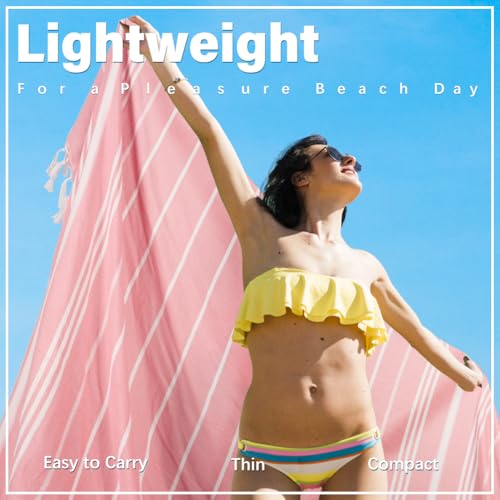 Widdonen Giant Turkish Beach Towel Blanket 85x75 Cotton XXL Extra Large Oversided Bath Pool Blankets XL Huge Bed Sand Free Throw Towels Picnic Outdoor Big Quilt Necessities Cloud Gifts for Adult Pink - color: Pink, size: XXL(85×75 in,215×190 cm)