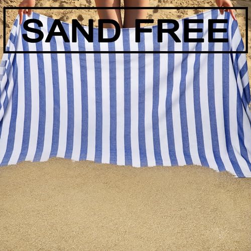Beach Towel 2 Pack,Sand Free Beach Towels Oversized 39 x 72,Turkish Beach Towel Quick Dry Towel,Lightweight Pool Towels for Adults Travel Towel,Cool Beach Accessories Super Absorbent Towels - color: 2 Pack Big Blue Stripes
