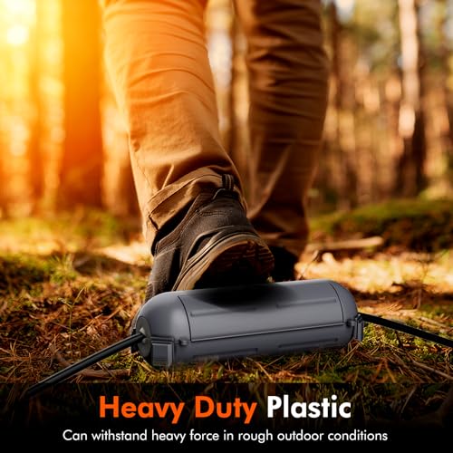 2 Pack of RESTMO Compact Outdoor Extension Cord Cover, IP44 Waterproof Box and Safety Housing Case, Ideal to Protect Outdoor Plugs, Electrical Connections, Holiday Decoration Lights, Size Small, Gray - color: Gray, size: 2 Pack