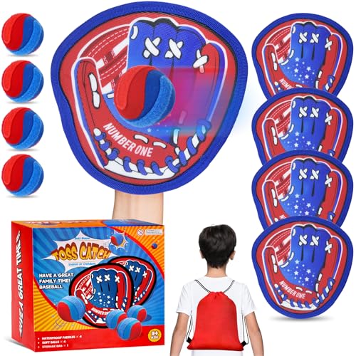 Toss and Catch Ball Game – Outdoor Toys for Boys & Girls with Glove & Sticky Balls,to Create Lasting Memories with Family & Friends at the Yard, Beach, or Pool for 3 4 5 6 7 8 9 10 Year Old Boys Girls