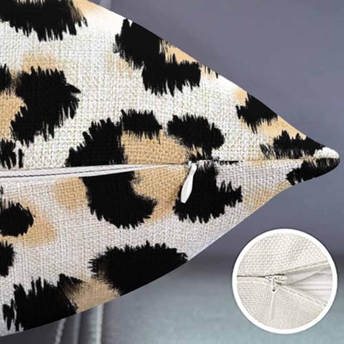 Smooffly Animal Leopard Print Waist Lumbar Cotton Linen Throw Pillow case Cushion Cover for Sofa Home Decorative Oblong 12x20 Inches - color: Swn02