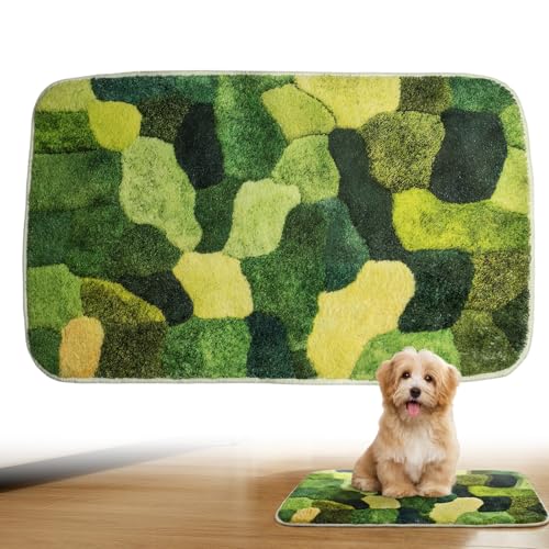 Washable Pee Pads for Dogs, 30" x 17" Faux Moss Reusable Puppy Pads for Dog Potty Training, Durable Absorbent Leakproof Dog Grass Pad for Crate Couch Car Seat Pet Bed Home Indoor Use