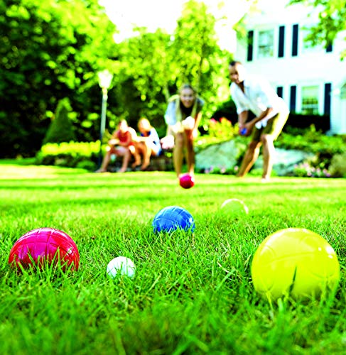 Franklin Sports Bocce Ball Set — 8 All Weather Bocce Balls and 1 Pallino — Beach, Backyard Lawn or Outdoor Party Game — Professional, American, and Starter Set Options - style: Starter