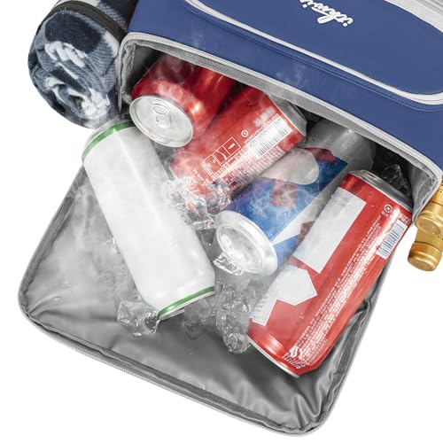 Cooler Backpack, 40 Cans Insulated Lunch Backpack Picnic Backpack for Men&Women, Durable Cooler Bag with 2 Leak Proof Compartments for Picnic, BBQ Camping, Lunch, Beach, Hiking, Blue - color: Blue