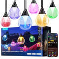 Govee Clear Bulb Outdoor String Lights 144ft, RGBWIC Smart Outdoor Lights with 45 Dimmable LED Bulbs, 111 Scene Modes, IP67 Waterproof & Shatterproof, Works with Alexa, Google & Matter for Patio - size: 144ft