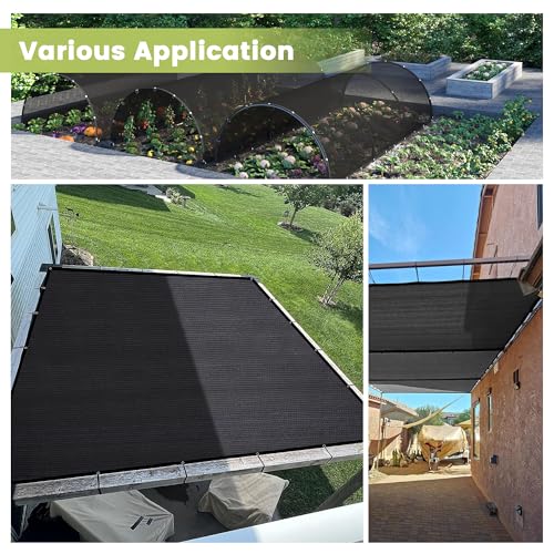 90% Patio Shade Cloth, Outdoor Sun Shade Fabric with Grommets, UV Protection for Backyards, Chicken Coop, Greenhouse, Carport, Garden, Mesh Tarp 4×8 FT, Black