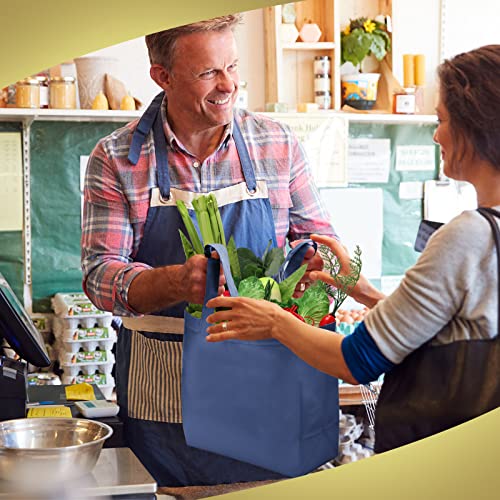 Reginary 100 PCS Reusable Totes Bags - Non Woven Grocery Handle Bags for Shop Events & Retail Store(Multicolor) - color: Multicolor