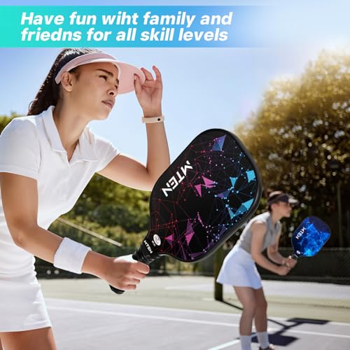 Pickleball Paddles Set of 2 or 4, or Single Paddle – USAPA Approved Fiberglass Surface Pickleball Rackets Set for Men & Women - color: BlackBlue*2