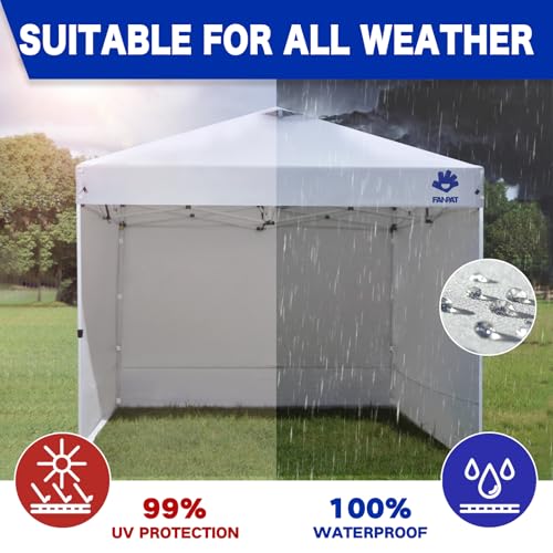 Fanpat Instant 10x10 Canopy Sidewalls for Pop Up Canopy, Waterproof UV Protection Fabric, 4 Packs Sidewalls with Zipper Door for Outdoor Events, Black(4PCS Sidewalls Only, Canopy Tent Not Included) - color: Black