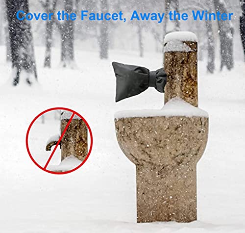 Outdoor Faucet Covers for Winter Freeze Protection, Upgraded Thicken 8.5" H x 6.1" W Outside Garden Faucet Socks for Winter Waterproof Reusable Hose Bibs Insulated Spigot Cover, 2 Pack Black - color: Black - 2 Pack