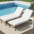 Outdoor Chaise Lounge Cushions 2 Pack, Patio Lounge Chair Pads with Removable Washable Cover, Quick Dry Foam Cushions for Pool, Lawn, Deck(2, Cream（72X21X3in）) - color: Cream（72x21x3in）