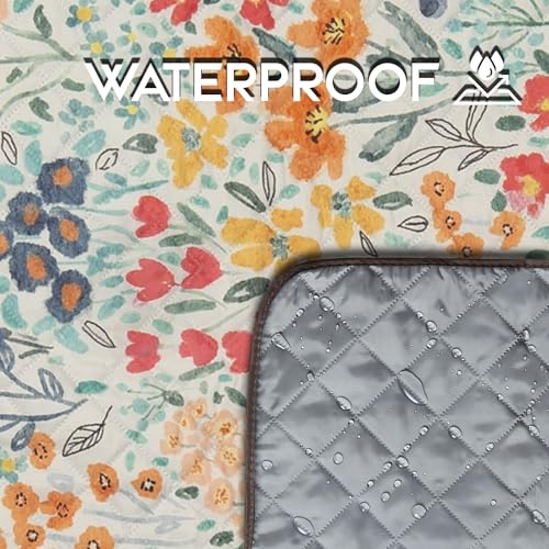 Carstens, Inc. Easy Pack Waterproof Sandproof Picnic Blanket, Lightweight Foldable Outdoor Camping Beach Mat, Large 60"x80", May Flowers - color: May Flowers