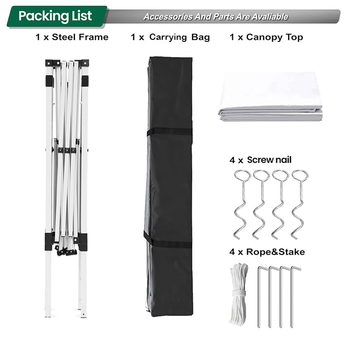 Pop-up Canopy Tent,Portable Outdoor Canopy for Parties Camping,Slant Legs Folding Tent,Sports Shelter,Beach Tent,Base 10x10 Top 8x8,3 Adjustable Height(White) - color: white, size: 8'x8'FT