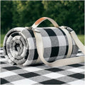 Waterproof Picnic Blanket Outdoor Camping Beach Mat Extra Large Foldable Car Essential Roadtrip Gadget Rv Accessories Glamping Tent Gear Must Haves Hiking Stuff Backpacking Necessities Gift - color: Plaid Black