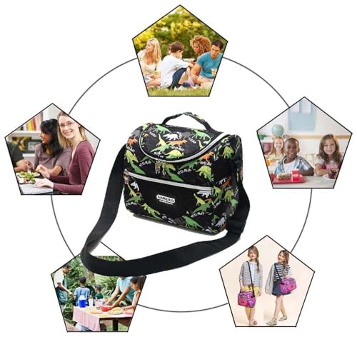Lunch Bag insulated Lunch Box Cooler Bento Bags for Work with Adjustable Strap - color: 7L Black003