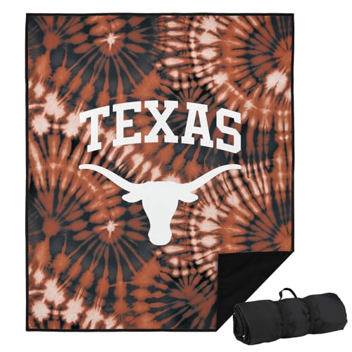 LOGOVISION University of Texas Picnic Outdoor Blanket, 50"x60" Tie-Dye, Foldable Blanket for Picnic, Beach, Camping, Park, Tailgate - color: Tie-dye