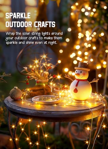 Minetom Solar String Lights, 2 Packs Total 66Ft 200 LED Solar Fairy Lights, Waterproof Solar Lights for Outside Patio Yard Tree Wedding Christmas, Warm White - color: Warm White, size: 2 Packs