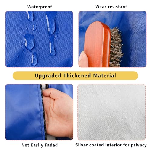 UNIFAMILY Waterproof Pontoon Tent, Privacy Boat Tent, 30 * 27 * 72 in Heavy Duty Hanging Changing Room, Privacy Curtains for Pontoon Boats, Boats Tents Attaches to Bimini Top Poles (Blue) - color: Blue