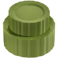U-QE 100PCS Olive Green Plastic Plates - Plastic Green Plates Disposable Heavy Duty - Olive Disposable Plates for Party Including 50PCS 10'' Dinner & 50PCS 7.5'' Dessert Plate - color: Green