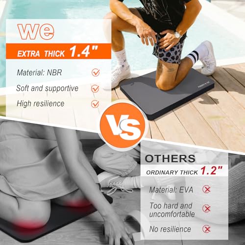 Kneeling Pad, Extra Thick Gardening Kneeling Pad for Women, Large Foam Bathtub Kneeling Pad for Bathing Baby, Waterproof Knee Pads Garden Workout Supplies, Grey - color: Dark Grey