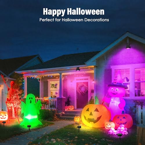 Solar Spot Lights Outdoor with 7 Lighting Modes RGB, 4 Pack Solar Color Changing Lights IP68 with 29 LED & Auto On/Off, Multicolor Outdoor Lights for Outside, Garden, Yard(Multicolor) - color: Multicolor, size: 4 Pack