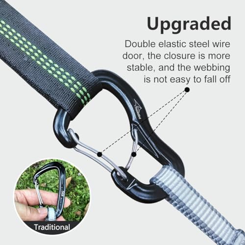 Heavy Duty Carabiner Clip Hook 8KN (1763 lbs), 2 PCS Ultra-Light Aluminum Caribeaners with Double Door D Ring Shape, for Hammock, Camping, Hiking, Backpacking, Dog Leash, Keychain Clip - style: 1#Black-4pc