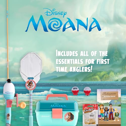 Shakespeare Youth Fishing Reel and Rod Combo - color: Disney Moana 7 pc Kit