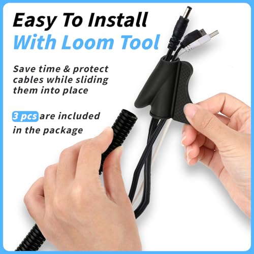 Split Wire Loom Tubing, 1/4,3/8,1/2,3/4,1 Inch x 20ft Wire Protector Tubing, Automotive Wire Flexible Conduit Cord Covers for Automotive Marine RV Agriculture Electrical Cable Protection - color: Black, size: 1/4,3/8,1/2,3/4,1in x 20ft