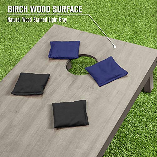 GoSports 4 ft x 2 ft Regulation Size Wooden Cornhole Boards Set - Includes Carrying Case and Bean Bags (Choose Your Colors) Over 100 Color Combinations - color: Black & Navy Blue